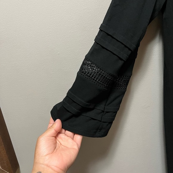 J. Jill Wearever Collection Black 3/4 Flare Sleeve Knit Dress size XS - Picture 4 of 5